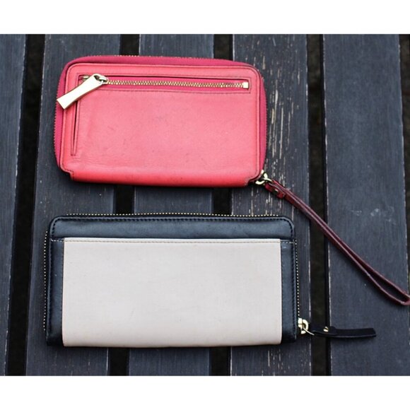 Bundle of 2 Kate Spade Wallets - Pre-Owned - Sunset Court Continental + ZIppy - Picture 2 of 14